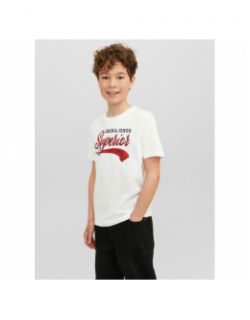 T-shirt logo aw23 basique blanc garçon - Jack & Jones