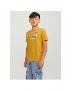 T-shirt logo aw23 imprimé jaune garçon - Jack & Jones