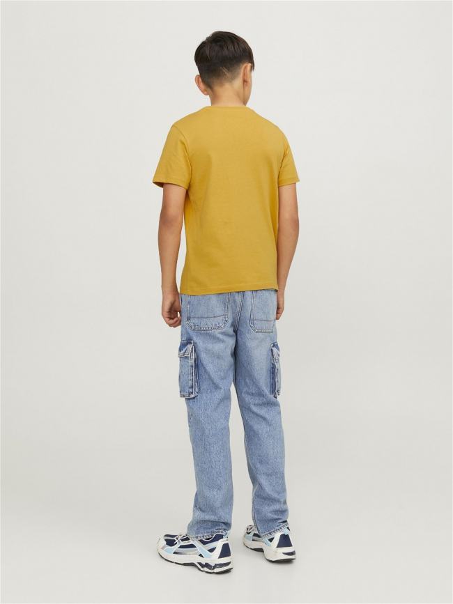 T-shirt logo aw23 imprimé jaune garçon - Jack & Jones