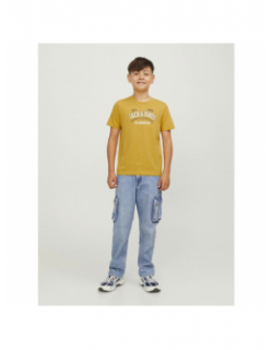 T-shirt logo aw23 imprimé jaune garçon - Jack & Jones