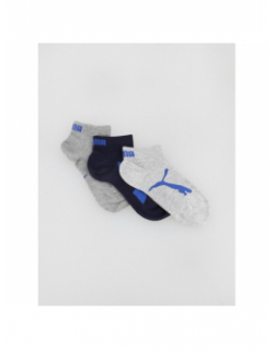 3 paires de chaussettes quarter gris bleu enfant - Puma