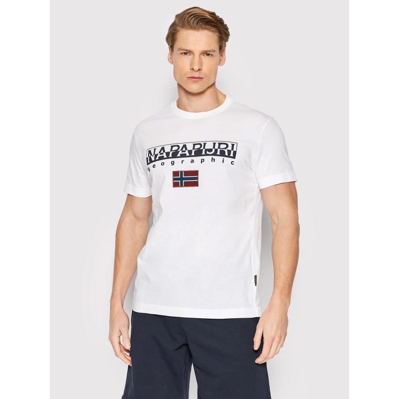 T-shirt ayas logo blanc homme - Napapijri