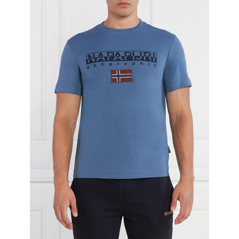 T-shirt ayas logo bleu homme - Napapijri