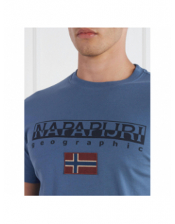 T-shirt ayas logo bleu homme - Napapijri