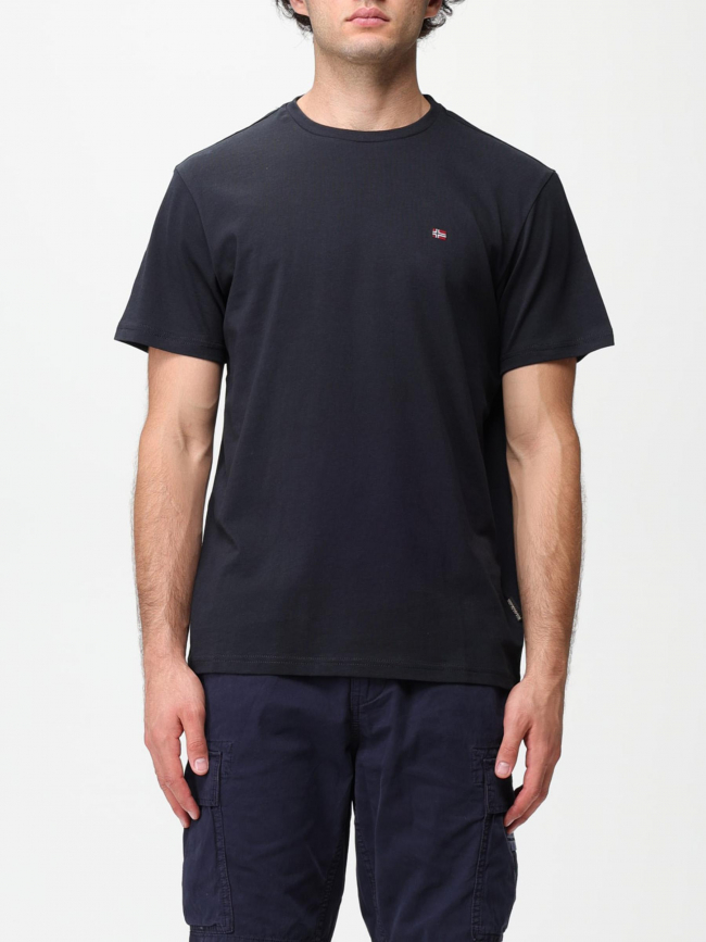 T-shirt uni logo salis noir homme - Napapijri