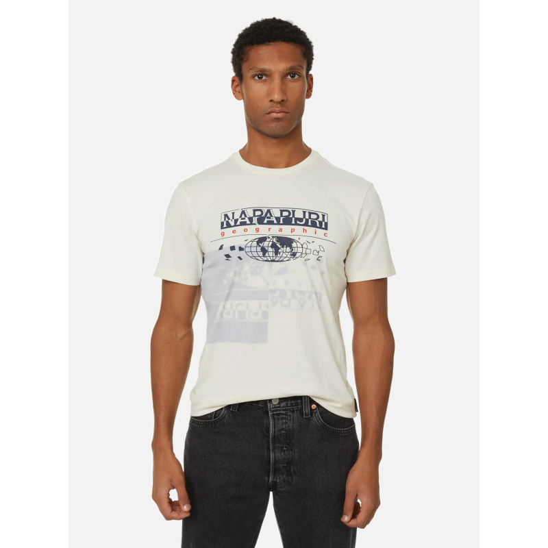 T-shirt argus blanc écru homme - Napapijri