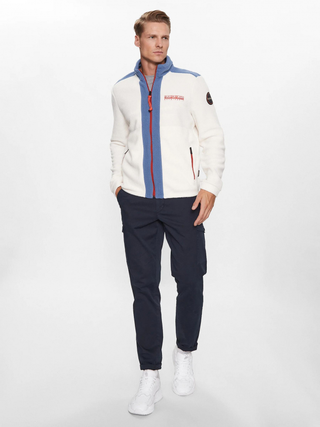 Gilet polaire anderby blanc bleu homme - Napapijri