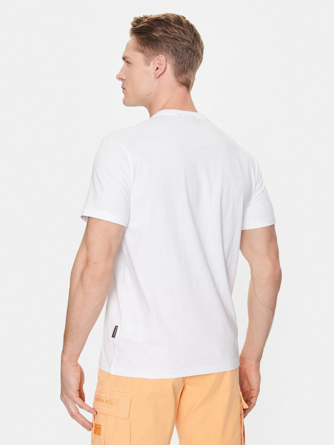 T-shirt uni logo salis blanc homme - Napapijri