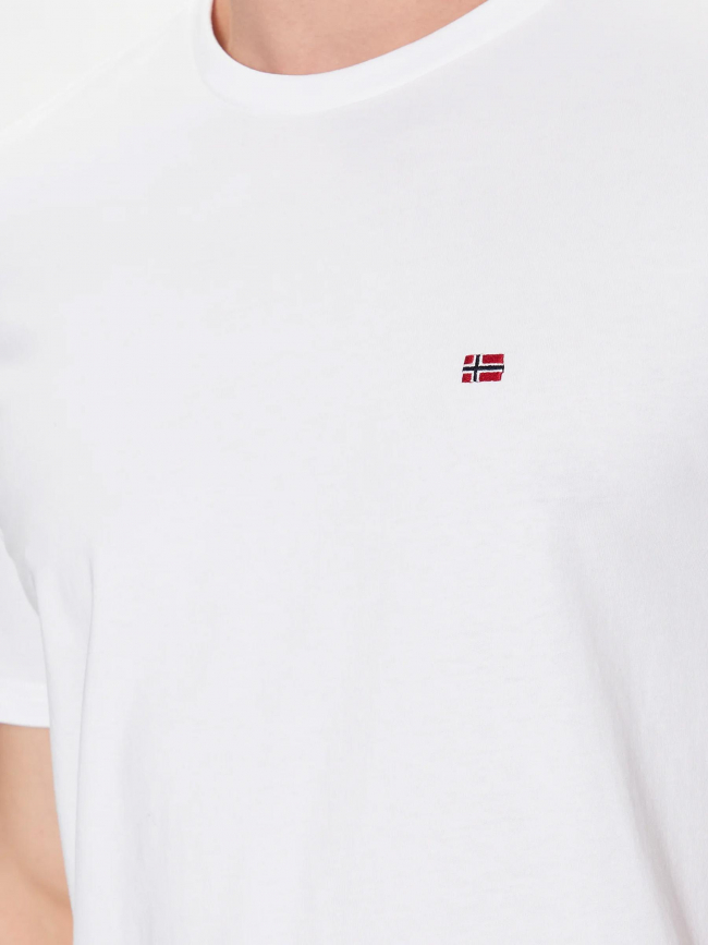 T-shirt uni logo salis blanc homme - Napapijri