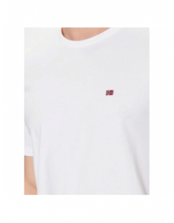 T-shirt uni logo salis blanc homme - Napapijri