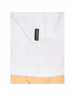 T-shirt uni logo salis blanc homme - Napapijri