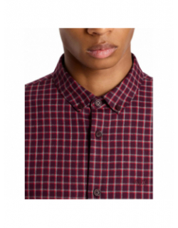 Chemise à carreaux bordeaux homme - Armani Exchange