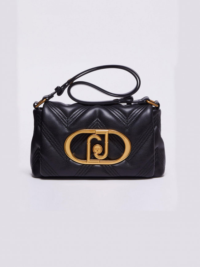 Sac bandoulière matelassé deuzia doré noir femme - Liu Jo