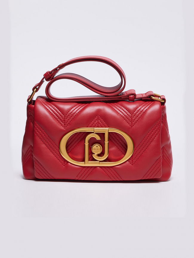 Sac bandoulière matelassé deuzia doré rouge femme - Liu Jo