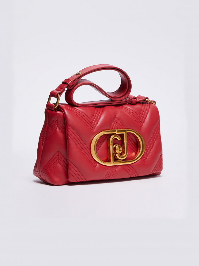 Sac bandoulière matelassé deuzia doré rouge femme - Liu Jo