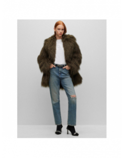 T-shirt uni embossé blanc femme - Hugo