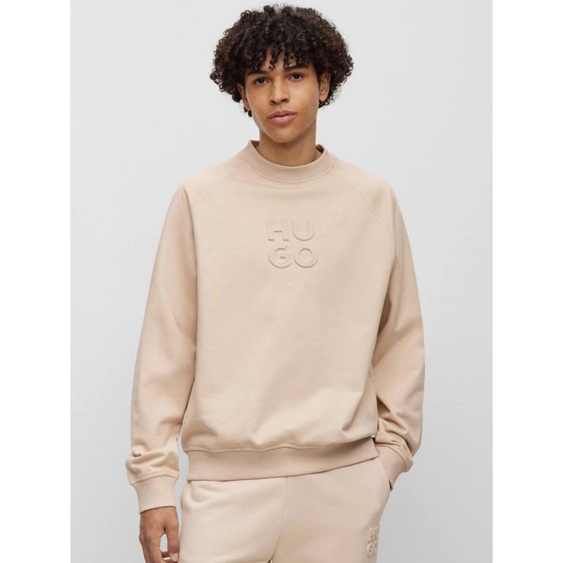 Sweat logo embossé dumbkin beige homme - Hugo