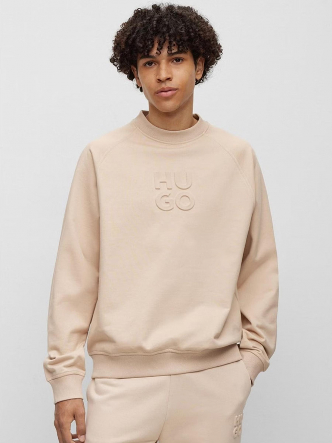 Sweat logo embossé dumbkin beige homme - Hugo