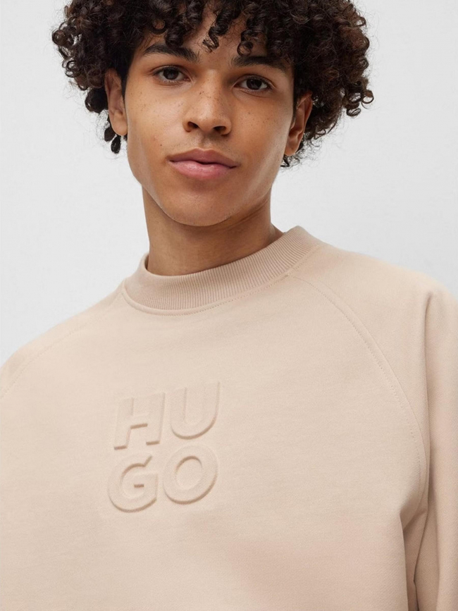 Sweat logo embossé dumbkin beige homme - Hugo