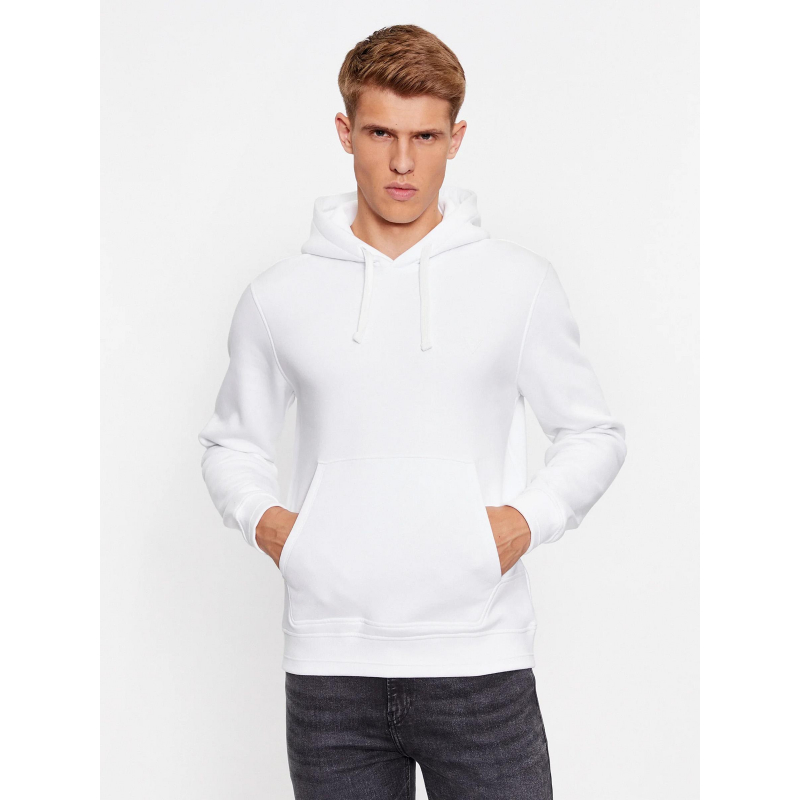 Sweat à capuche christian blanc homme - Guess