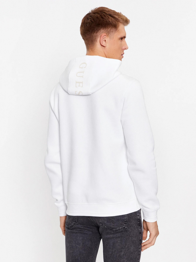 Sweat à capuche christian blanc homme - Guess