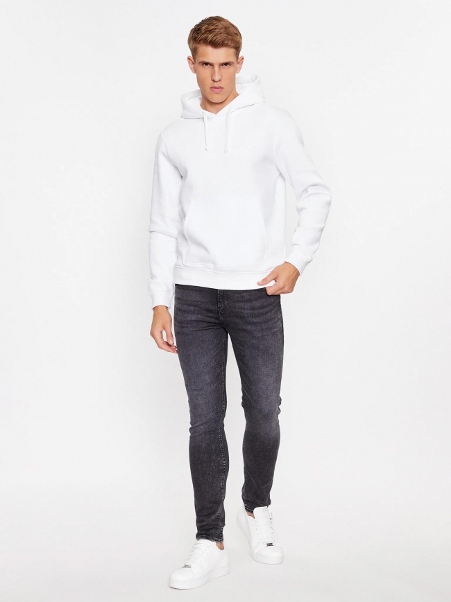 Sweat à capuche christian blanc homme - Guess