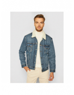 Veste en jean sherpa trucker bleu clair homme - Levi's