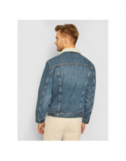 Veste en jean sherpa trucker bleu clair homme - Levi's