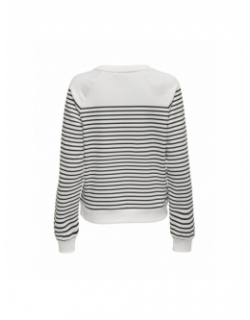 Sweat rayé shela amour blanc noir femme - Only