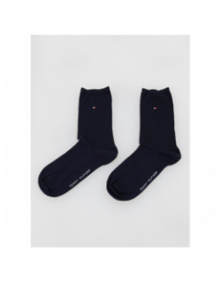 Pack 2 paires de chaussettes monogram bleu femme - Tommy Hilfiger