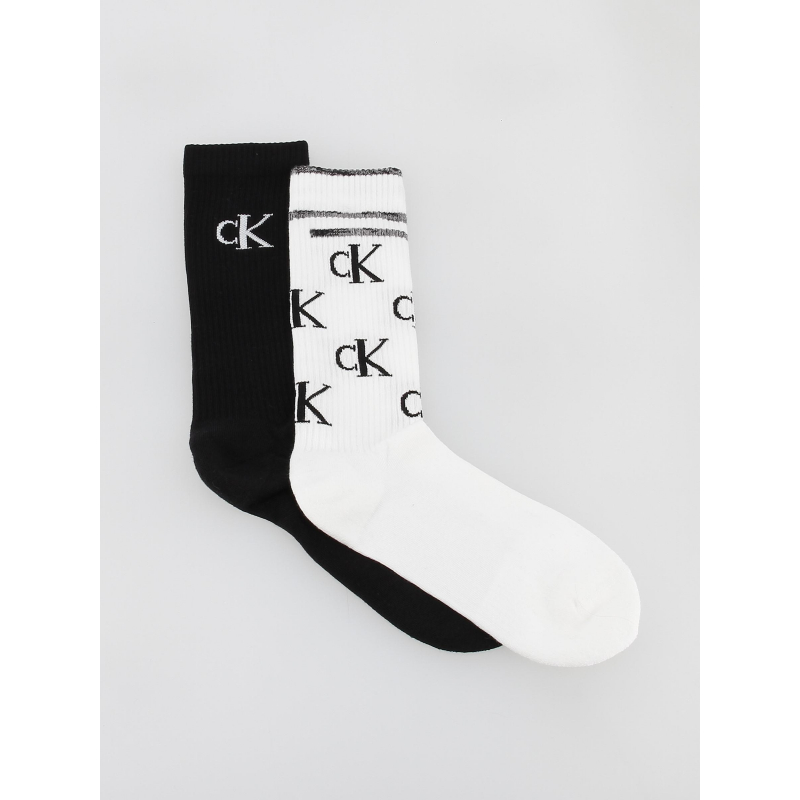 2 paires chaussettes scatterred noir blanc homme - Calvin Klein