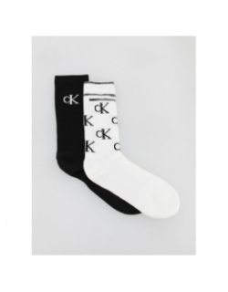 2 paires chaussettes scatterred noir blanc homme - Calvin Klein