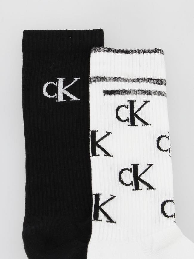 2 paires chaussettes scatterred noir blanc homme - Calvin Klein