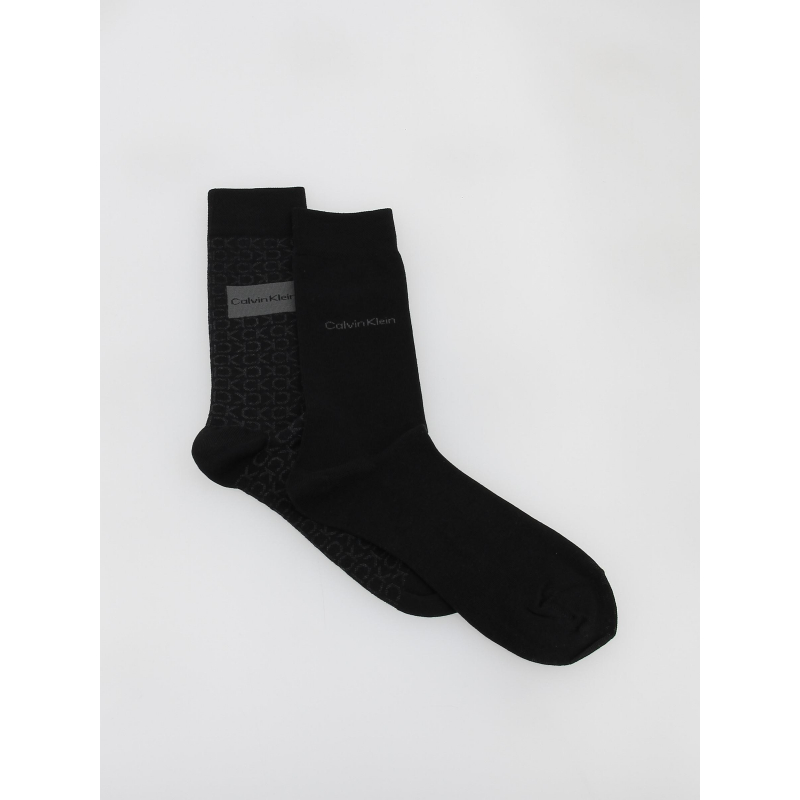 Pack 2 paires de chaussettes badge noir homme - Calvin Klein