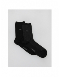 Pack 2 paires de chaussettes diagonal noir femme - Calvin Klein