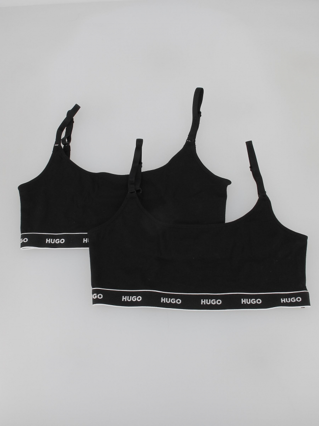 Pack 2 brassières twin stripe noir femme - Hugo