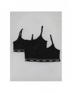 Pack 2 brassières twin stripe noir femme - Hugo