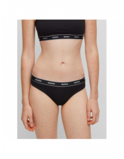 Pack 3 strings stripes noir femme - Hugo