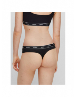 Pack 3 strings stripes noir femme - Hugo