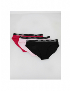 Pack 3 culottes brief stripe rose noir femme - Hugo