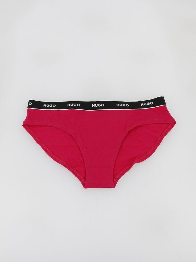 Pack 3 culottes brief stripe rose noir femme - Hugo