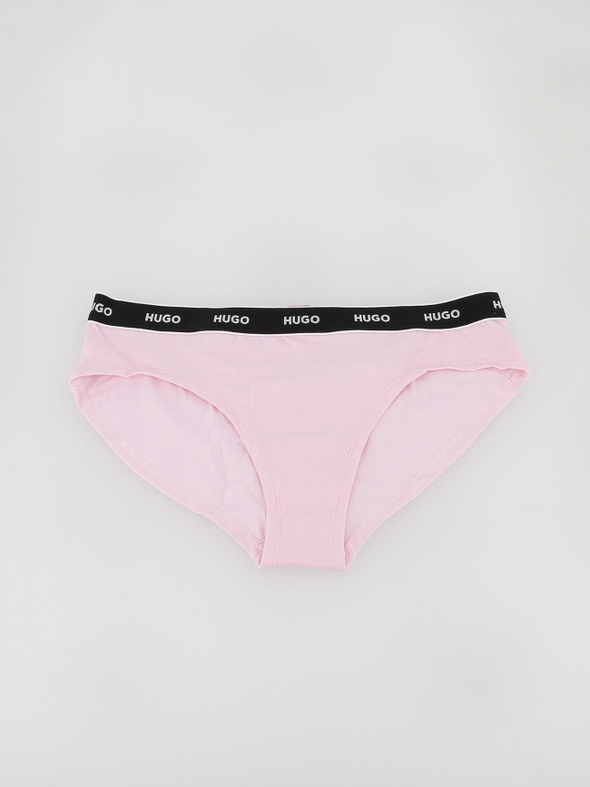 Pack 3 culottes brief stripe rose noir femme - Hugo