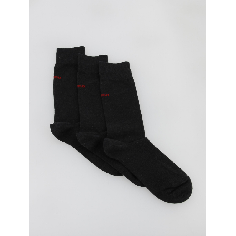 Pack 3 paires de chaussettes hautes gris homme - Hugo