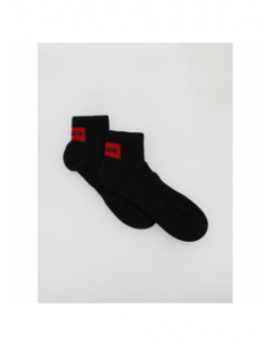 Pack 2 paires de chaussettes rib label noir homme - Hugo