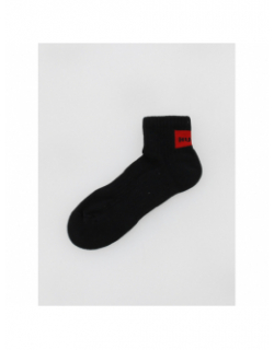 Pack 2 paires de chaussettes rib label noir homme - Hugo