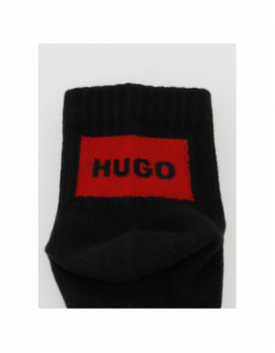 Pack 2 paires de chaussettes rib label noir homme - Hugo