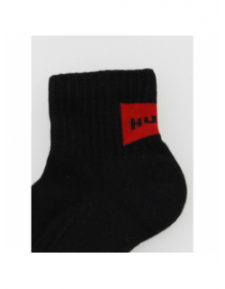 Pack 2 paires de chaussettes rib label noir homme - Hugo