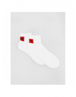 Pack 2 paires de chaussettes rib label blanc homme - Hugo