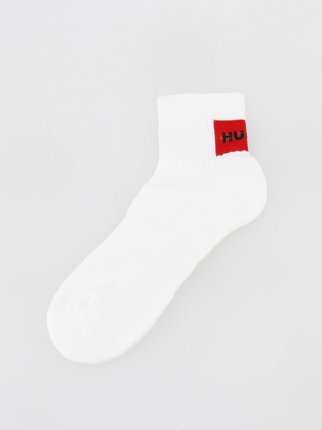 Pack 2 paires de chaussettes rib label blanc homme - Hugo