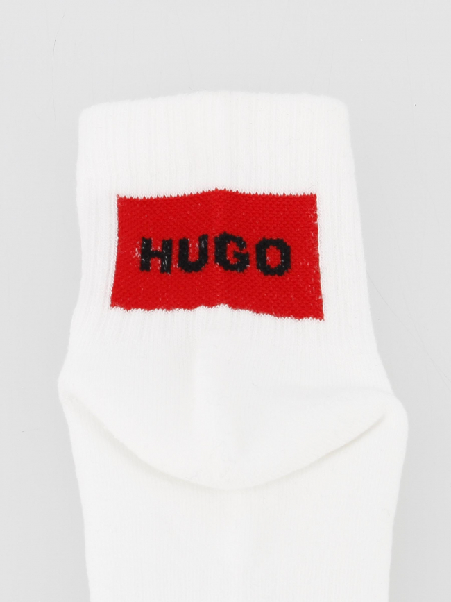 Pack 2 paires de chaussettes rib label blanc homme - Hugo